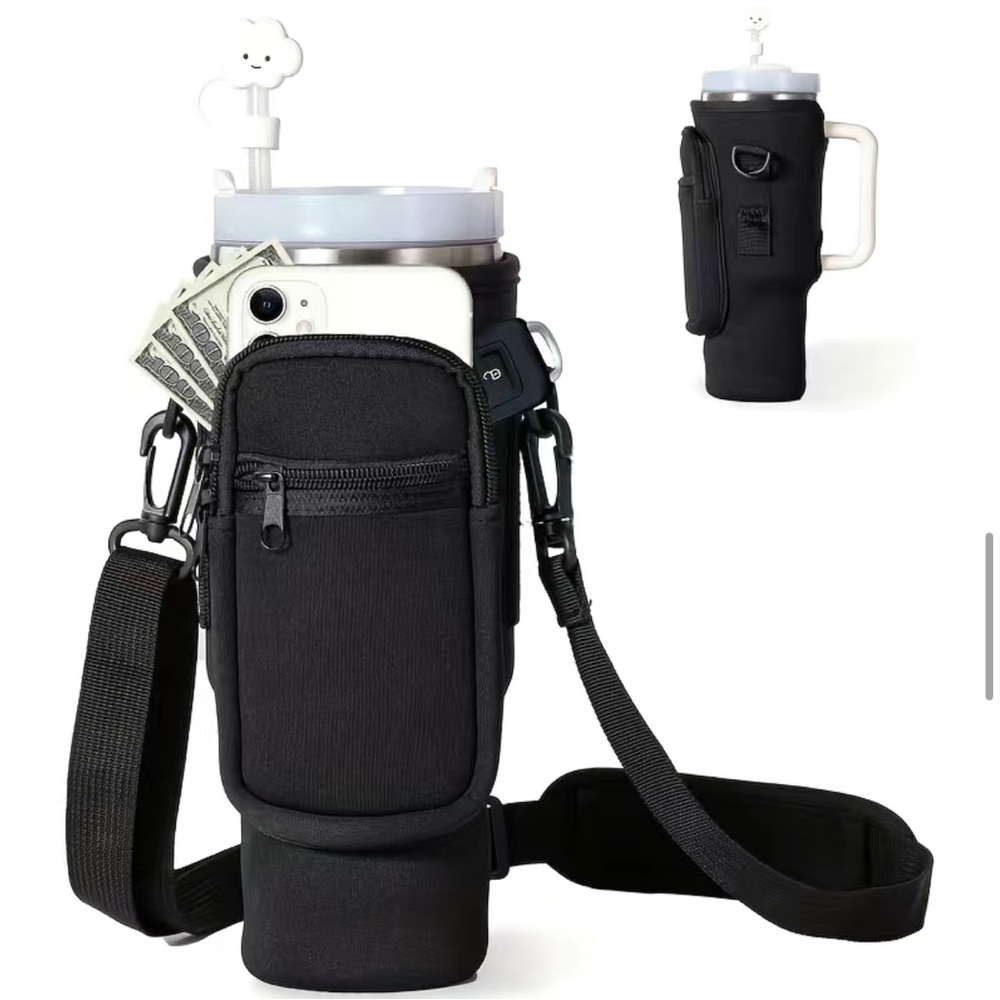 NWT Tumbler Holder Carrier Bag with Strap and Pouch for Stanley Quencher 40oz